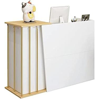 Imagem de Balcão de recepção Simples Moderno Supermercado Loja de conveniência Hotel Pequeno Bar Salão de beleza Loja de roupas Caixa Recepção Use em qualquer lugar, branco, 100x40x90cm