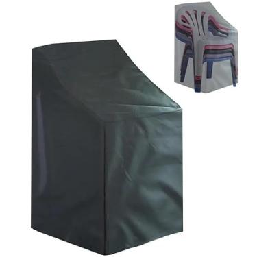 Imagem de Capa Para 20 Cadeiras De Plastico Empilhadas com ou sem braços armazenamento ao ar livre jardim mobiliário protetor