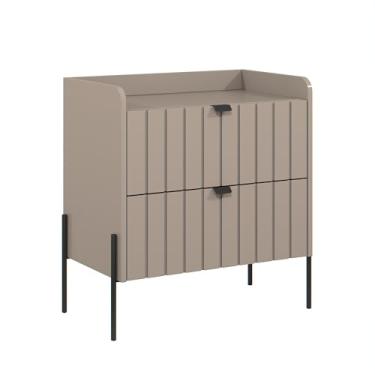 Imagem de mesa de cabeceira em madeira mdf conect moriah 60cm moderna com gaveta pes industrial conect com preto