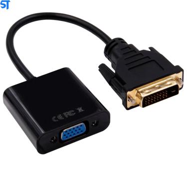 Imagem de Cabo Adaptador VGA Para DVI HD 24+ 1 Para Monitor, Tv, Projetor 20cm