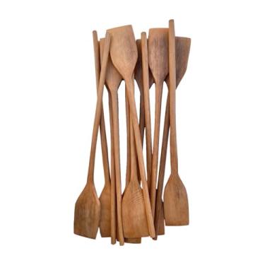 Imagem de Kit 4 Espátula de madeira maciça 60cm pá de angu pizza doces