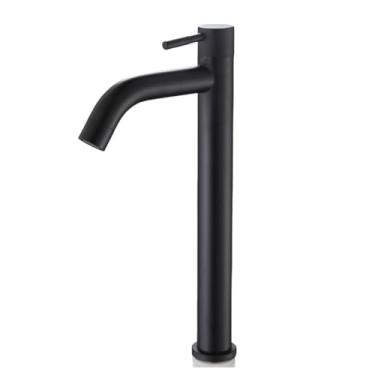 Imagem de Torneira Água Fria Bica Alta Para Banheiro Lavabo - Preto Fosco