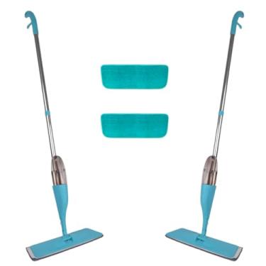 Imagem de Mop Spray Fit Esfregão Borrifador com Reservatório Dispenser Agua Produto de Limpeza, 2 Refil Microfibra Extras, Com Gatilho
