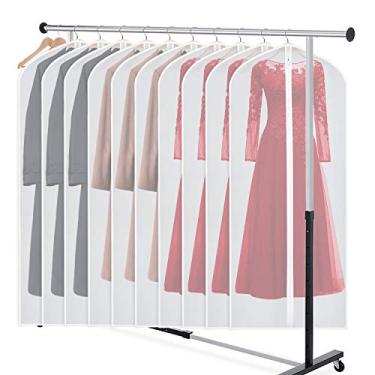 Imagem de Zilink Bolsa de vestuário para armazenamento conjunto de 10 vestidos longos capa protetora de terno 152 cm com zíper de comprimento total para terno, casaco, casaco de inverno longo, armazenamento de