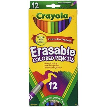 Imagem de Crayola Erasable Colored Pencils, 12 Non-Toxic, Pre-Sharpened, Kids 4 & Up, Assorted Colors