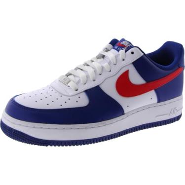 Imagem de Tênis masculino Nike Air Force 1 '07 Low USA CZ9164-100, White/Deep Royal/University Red, 11.5