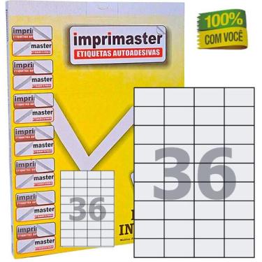Imagem de Etiqueta Adesiva Imprimaster A4 - 52,5mmx33mm - 36 Etiqueta Folha - Ca