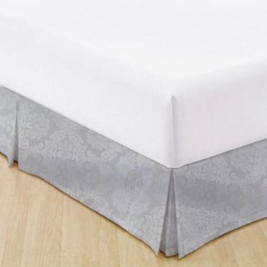 Imagem de Saia Para Cama Box Casal Jacquard Admirare, Prata
