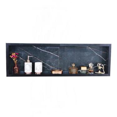 Imagem de Nicho Banheiro Porcelanato Nero Marquina 100x30 - 2 peças de 50cm - Be