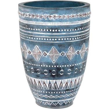 Imagem de Vaso Decorativo Enfeite Casa Resina 38x27x27cm Cinza - NH, Material: R