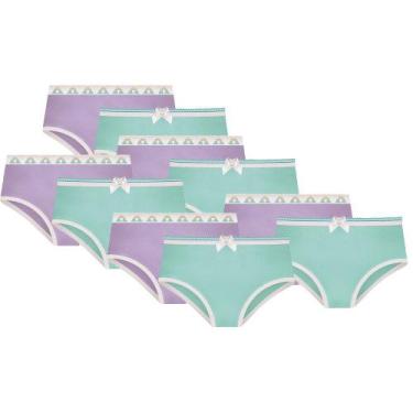 Imagem de Kit 10 Calcinhas Básica Normal Para Meninas Selene Infanto Juvenil Em 