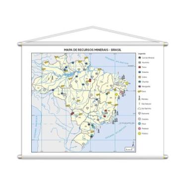 Imagem de Banner Mapa Escolar Recursos Minerais Geografia 130X100Cm - Plimshop
