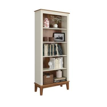 Imagem de Estante de Madeira Maciça 4 Prateleiras - Apaixone&Decore, Off White -