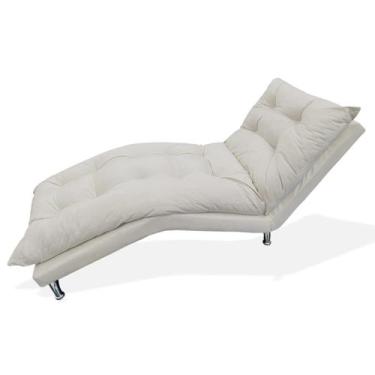 Imagem de Chaise Divã Espreguiçadeira Estofada Salão de Beleza Diva Corano Bege 