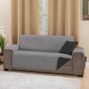 Imagem de Protetor de Sofá Impermeável 3 Lugares Padrão Cinza e Preto - MR Enxov