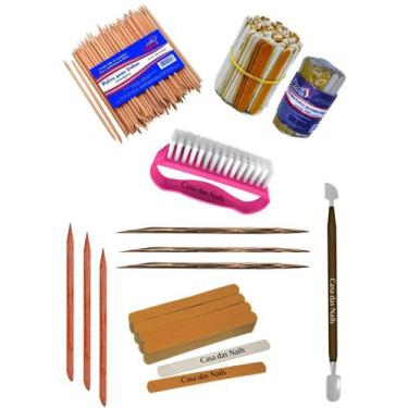 Imagem de Kit Mini Lixa Parda + Palito laranjeira + Palito Indiano + Lixa Parda 