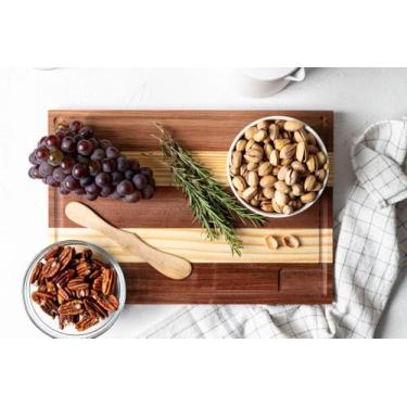 Imagem de Tábua de Carnes Madeira Pinus Ideal para Churrasco 35x24 cm