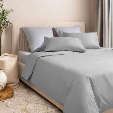 Imagem de Capa de Edredom Duvet Casal 220x240cm - Cinza C/ Zíper + Fronha - FAST