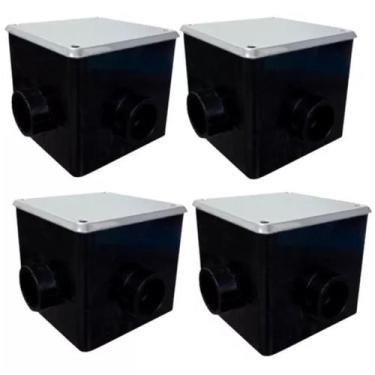 Imagem de Caixa de passagem quadrada tampa inox 08.0010 brustec com 4