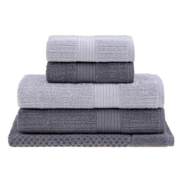 Imagem de jogo toalhas banhão buddemeyer 5p fio penteado cinza 0108