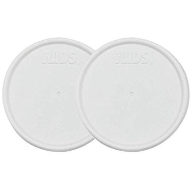 Imagem de iLIDS Tampa de armazenamento de pote de pedreiro, boca regular, branca, pacote com 2