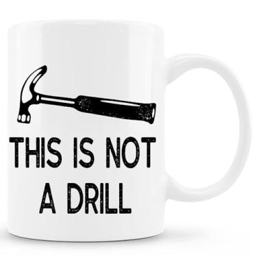 Imagem de Zomhix Esta não é uma caneca de ferramenta de martelo sarcástica engraçada, presentes engraçados para papai, piada de pai, caneca de café, ferramentas de construção engraçadas, arquitetura, martelo,