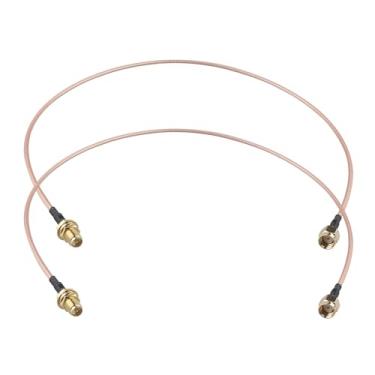 Imagem de Futheda 2 peças RP-SMA macho para RP-SMA fêmea suporte anteparo WiFi cabo de extensão antena aérea RG316 cabo coaxial 50 cm/20 polegadas para placa de rede sem fio PCI Express PCIE roteador WiFi