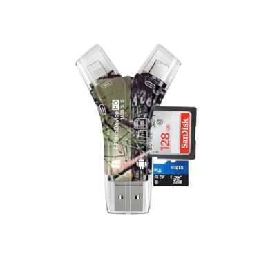 Imagem de Leitor de cartão SD USB 3.0 até 100 MB/s, leitor de cartão SD Lightning USB C tipo C, suporta cartão SD TF, visualizador de câmera de jogos de caça em trilha, iPhone, iPad, Android, Mac, PC