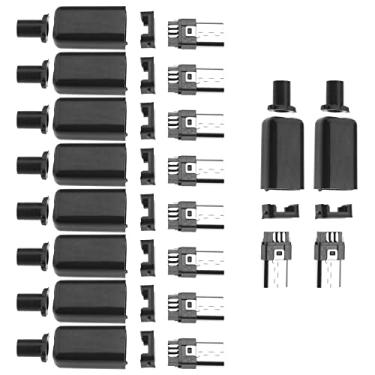 Imagem de The Lord of the Tools 10 conjuntos micro USB tipo B conector macho 5 pinos conector plugue de solda capa de plástico para telefones celulares, smartphones, câmera de computador