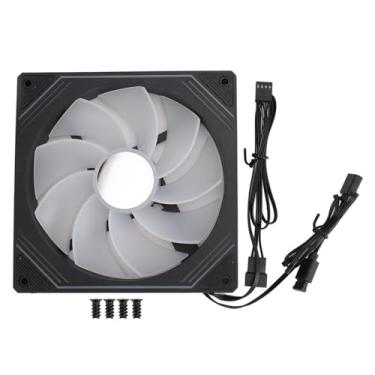 Imagem de Ventoinha silenciosa de 140 x 140 x 25 mm para capas de computador, cooler de CPU RGB, ventoinha de refrigeração de computador para capas de PC, resfriadores de água de CPU, ventilador de chassi ARGB