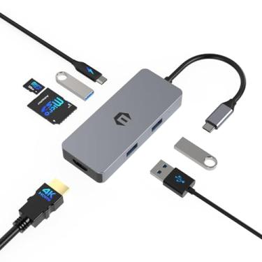 Imagem de Tiergrade Hub USB C 7 em 1, adaptador USB C multiportas com 4K HDMI, carregamento PD 100W, 3 USB-A 3.0, leitor de cartão SD e TF para laptop tipo C e mais