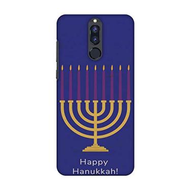 Imagem de AMZER Capa traseira rígida de encaixe com design feito à mão com capa de limpeza de tela para Huawei Honor 9i - Hanukkah 1 HD Color, capa traseira ultra leve