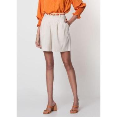 Imagem de BERMUDA EM LINHO FEMININA COM PREGAS FRONTAIS-Feminino