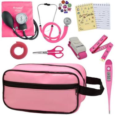 Imagem de Kit Academico Enfermagem Esfigmomanometro Aparelho de Pressao Estetosc