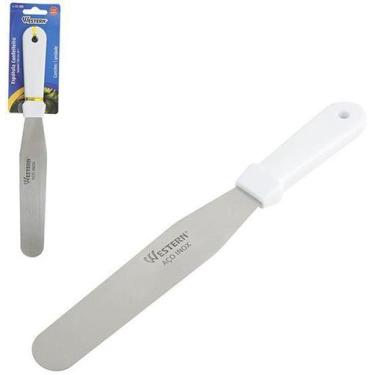 Imagem de Espatula De Cozinha Confeiteiro De Inox Cabo De Plastico 31,5Cm - West