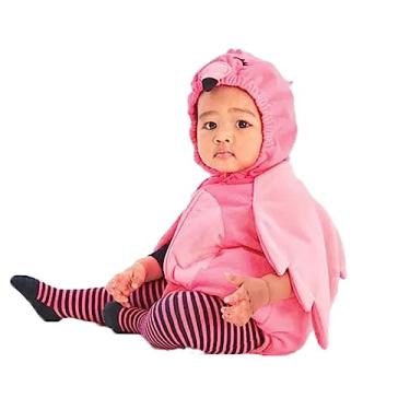 Imagem de Bonangber Infant Halloween Costumes Baby Flamingo Costume Zipper Hooded Flamingo Romper with Wings Animal Costume Cosplay Outfit(A-Pink Flamingo A,12-18 Months)