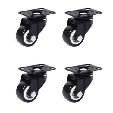 Imagem de Kit Rodinhas com Rodízios Giratórios e Rolamento Reforçado com Freio e