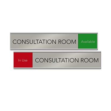 Imagem de Placa de identificação deslizante para sala de consulta e placa (vermelho/verde, 25,4 cm x 5 cm)