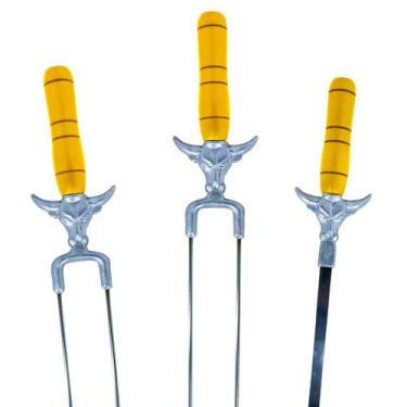 Imagem de Kit 1 Espeto Simples e 2 Espeto Duplo Zavi Grill de Inox para Carnes 6