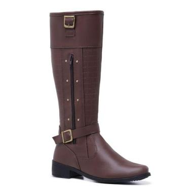 Imagem de Bota Feminina Cano Longo Leve Conforto Moderna Montaria 11079 - Gmm Sh