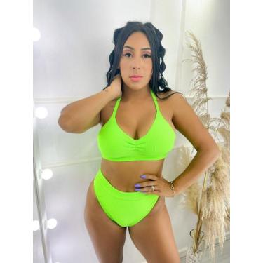 Imagem de Biquini hot paint canelado moda tendencia verão - M&K, Neon, Unico 36 