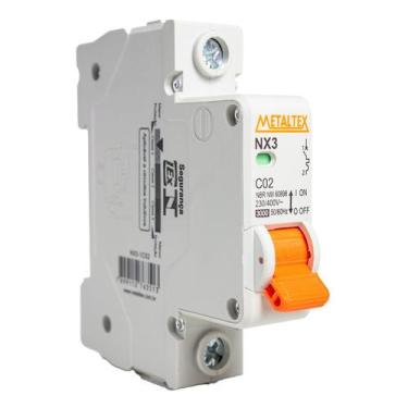 Imagem de Mini Disjuntor C Monopolar 02A 3Ka Metaltex