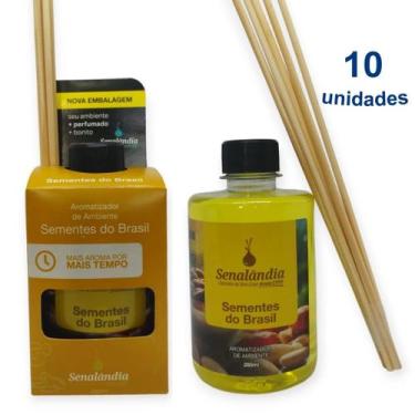 Imagem de Kit 10 Aromatizador de Ambiente 280ml Difusor Sementes do Brasil Senal