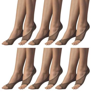 Imagem de Kit 6 Pares de Meia Selene Sapatilha Dedinhos Fio 40 Feminino, Nude, Ú