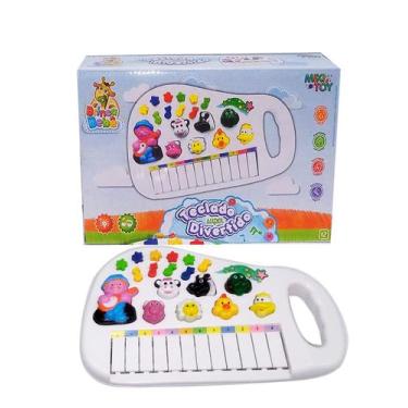Imagem de Teclado infantil de brinquedo fazendinha com vozes de bichinhos/animai