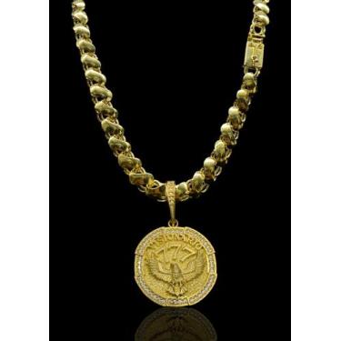 Imagem de Corrente Friso S 12mm Moeda antiga + pingente visionário - Lobin jóias