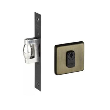 Imagem de Fechadura trava rolete porta pivotante pado bronze oxidado antique qua