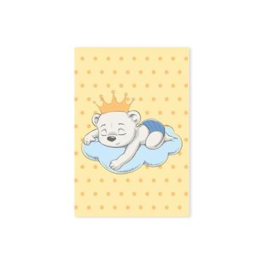 Imagem de Placa Decorativa Infantil Ursinho Príncipe na Nuvem 30x40cm - Quartinh