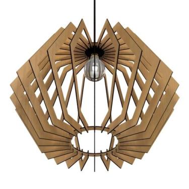 Imagem de Luminária Teto tipo Pendente SIDNEY MDF - Completa - CORALISA, MDF CRU