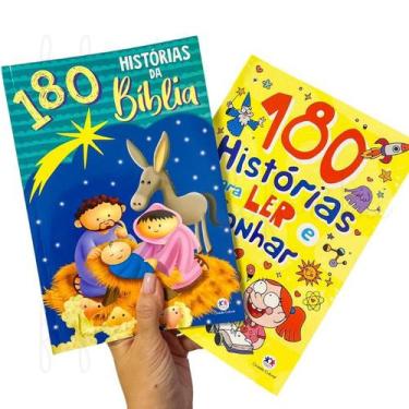 Imagem de Kit Livro Infantil 180 historias para ler e sonhar e Histórias Bíblica
